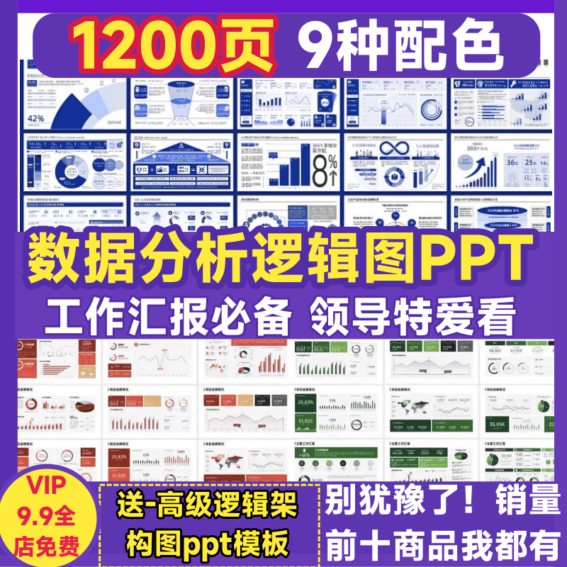 数据分析图表PPT模板红蓝绿橙色逻辑图战略屋英文看板工作汇报告,商务/设计服务,设计素材/源文件,淘宝优惠券,粉丝福利购,淘宝优惠卷