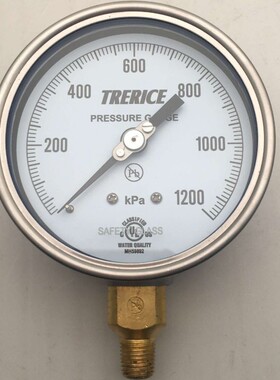 美国TRERICE进口压力表700B4002LB-1200KPA