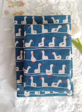 青芽 小鸭子 可爱蓝色卡通书衣手作A5A6weeks手账记事日记本封皮