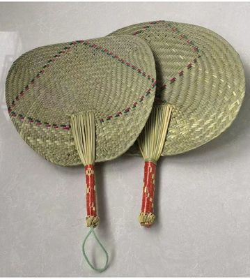 天然蒲草纯手工编织扇形日用扇子