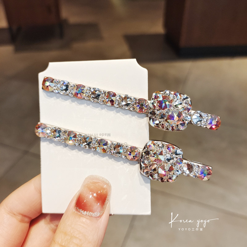 刘海鸭嘴发夹合金镶钻简约