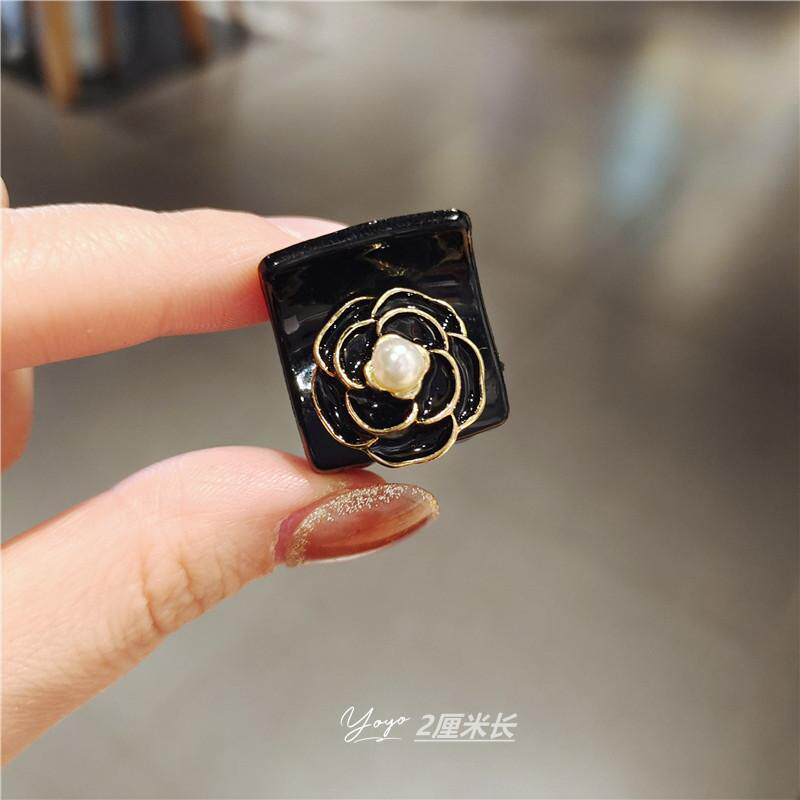 小香风格山茶花小抓夹2厘米公主头奢华高端刘海发夹秋冬发饰头饰