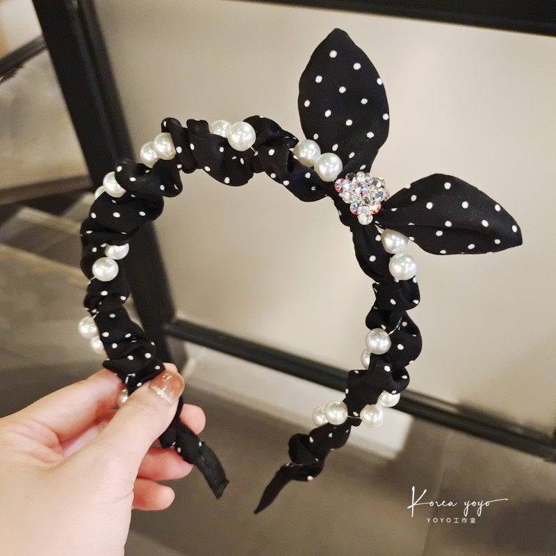 立式兔耳发箍甜美串珠水晶防滑镶钻质感布艺头饰发卡压发饰头箍,饰品/流行首饰/时尚饰品新,发饰,淘宝优惠券,粉丝福利购,淘宝优惠卷