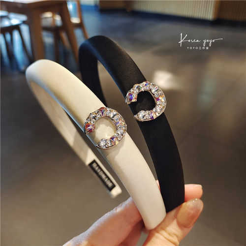 韩国东大门新款水晶发箍女款头箍压发卡发捆头饰发旅水钻时尚发箍