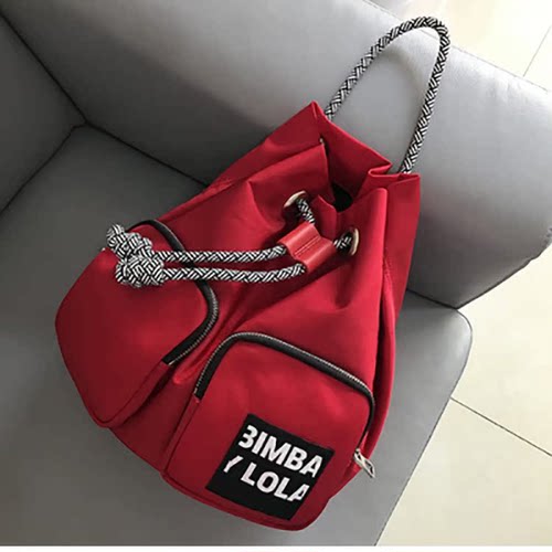 Bimba y lola新款西班牙单肩包绳子装饰小包女