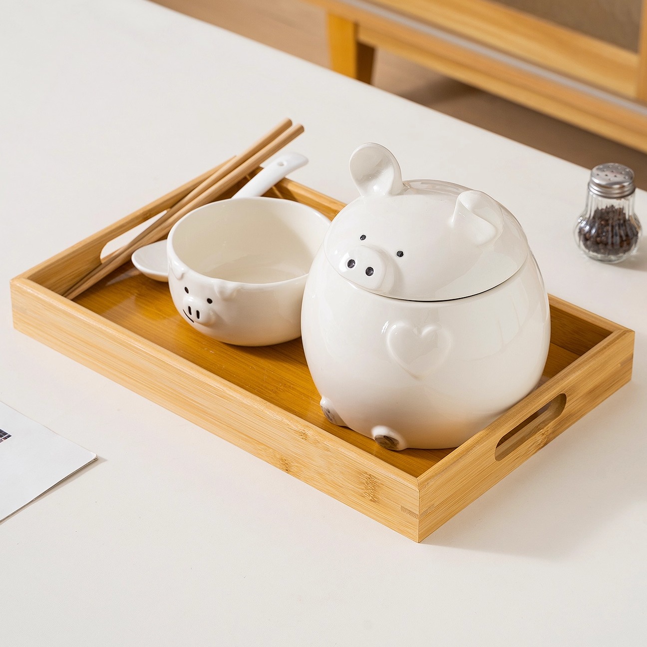 可爱小猪饭碗陶瓷家用餐具