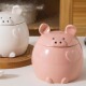 可爱猪油罐陶瓷家用油泼辣子罐子耐高温大容量带勺油壶带盖新款