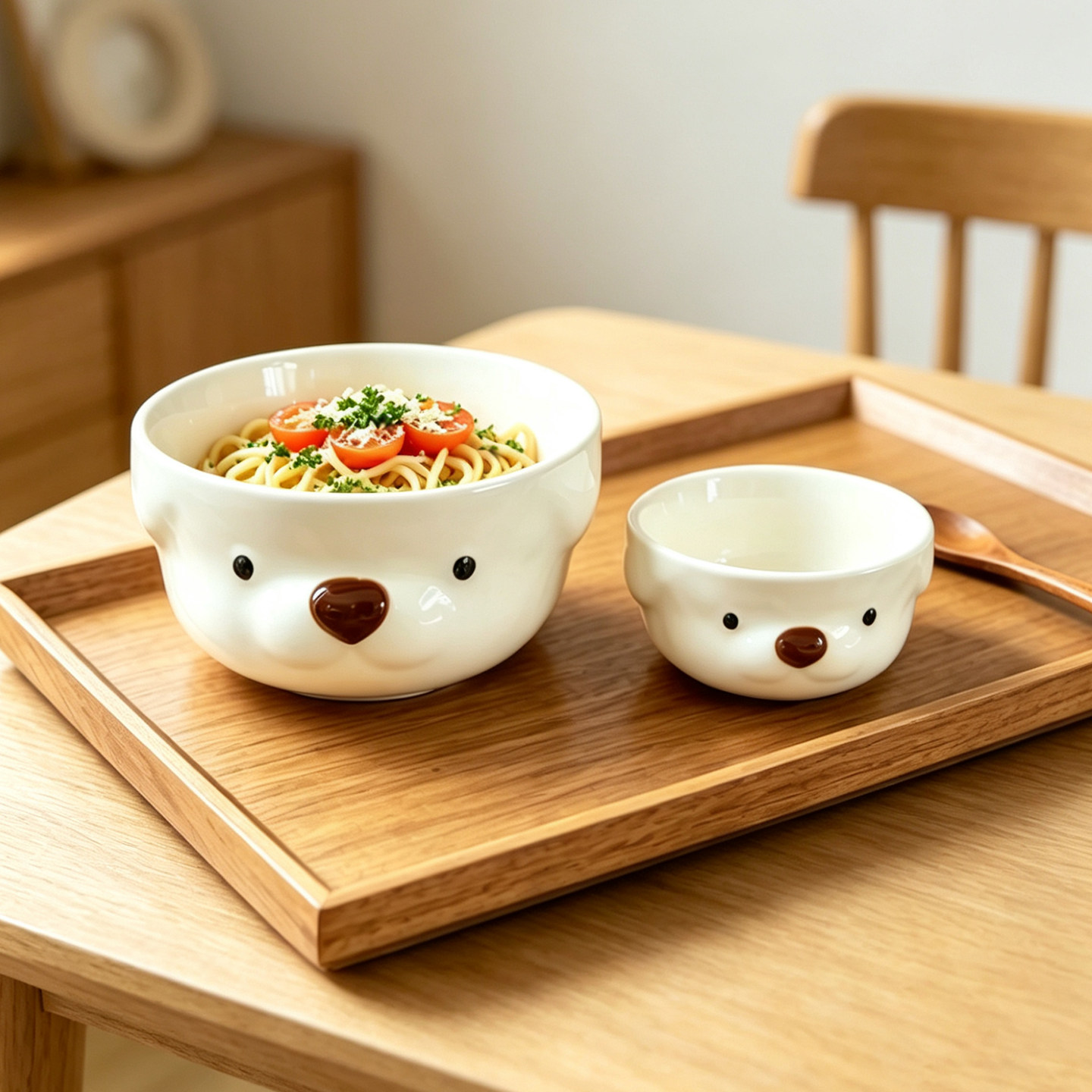 可爱饭碗陶瓷家用釉下彩餐具卡通小狗造型汤碗米饭碗一人食面碗