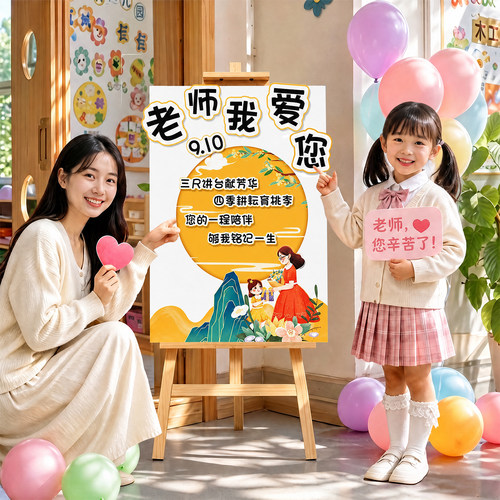 【老师我爱您】教室班级迎宾牌kt