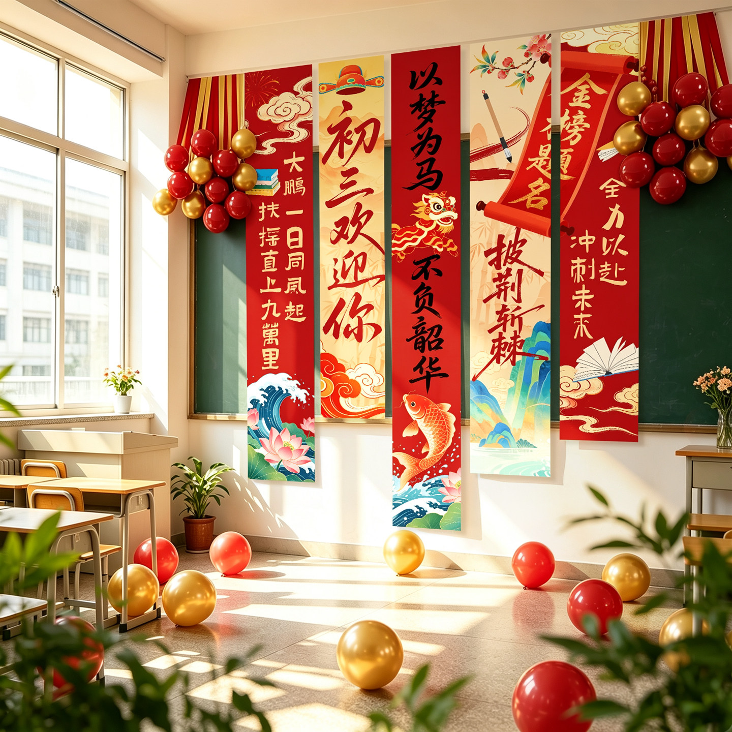初高三搬楼仪式感布置教室黑板图片