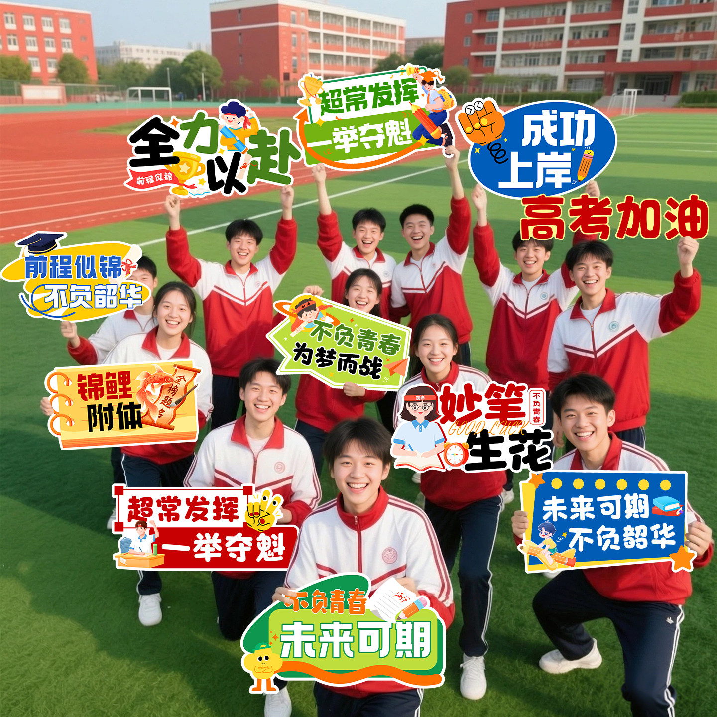 中高考加油手持举牌KT板氛围布置助力道具金榜题名励志口号班级教室场景装饰仪式感拍照2026毕业典礼拍照横幅