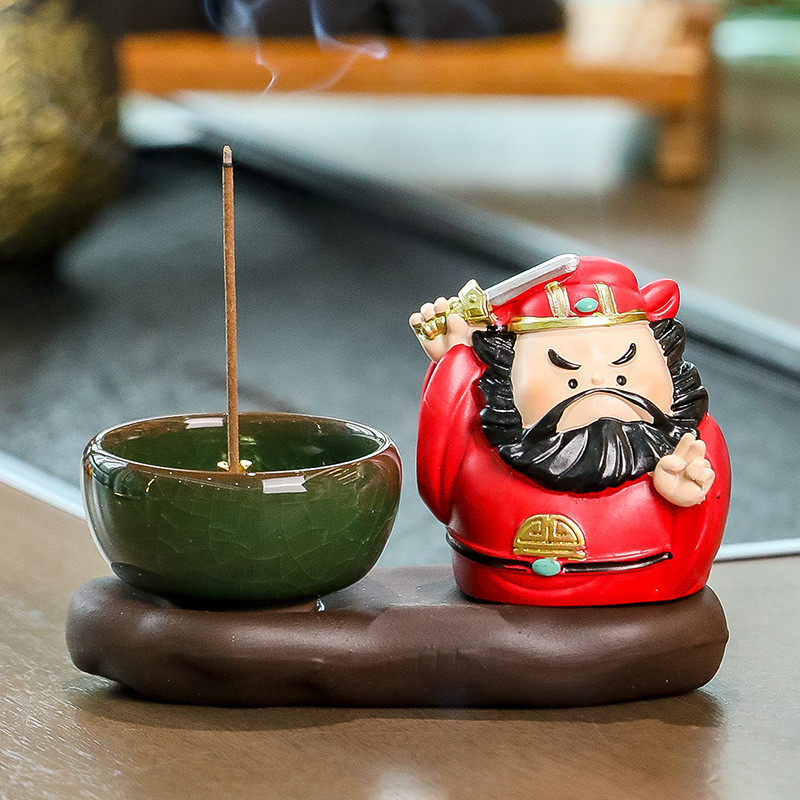 中式五路财神爷禅意香炉钟馗小摆件檀香沉香插香薰炉茶道静心摆件,工业油品/胶粘/化学/实验室用品,树脂,淘宝优惠券,粉丝福利购,淘宝优惠卷
