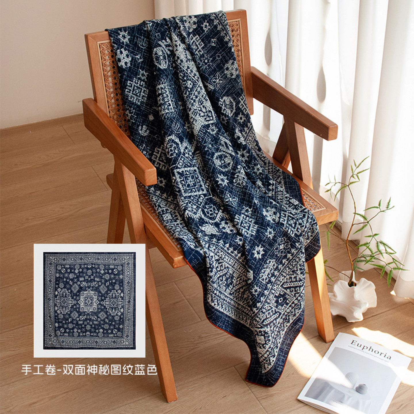 真丝羊毛双面印花大方巾围巾披肩