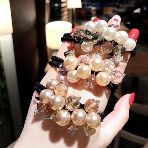 东大门简约珍珠水晶发圈