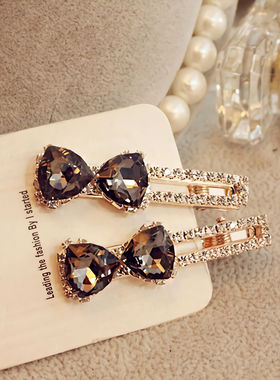 韩版红色发夹发饰品鸭嘴夹头饰发卡边夹刘海夹子一字夹水钻小发卡