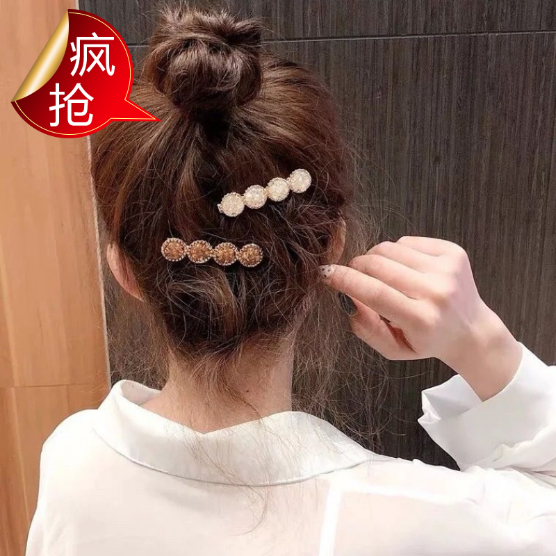 韩版少女风刘海头饰水晶发夹