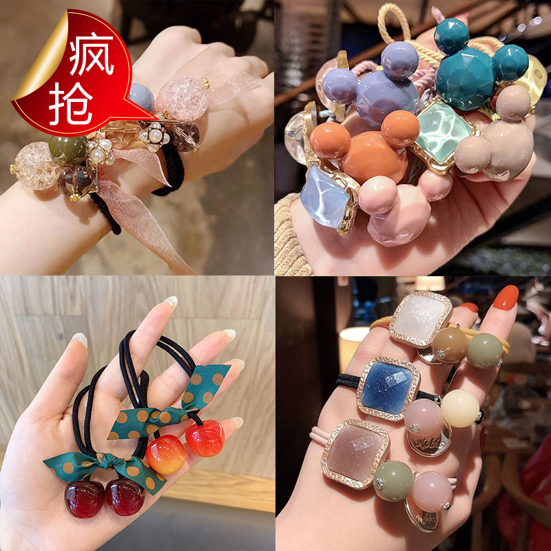 韩版橡皮筋扎头发圈网红发绳头绳丸子头饰皮套时尚可爱简约成人女