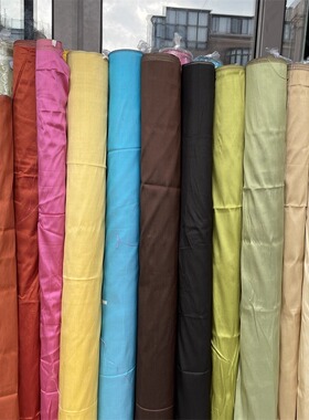 色织双宫泰丝面料桑蚕丝真丝晚礼服衬衫连衣裙子宫廷布料挺括柞丝