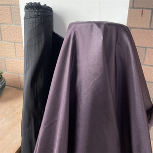 薄款纯真丝塔夫绸深紫色桑蚕丝衬衫高端服装夹里布料天然面料亲肤