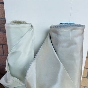 平纹纯真丝塔夫绸面料浅天蓝白蓝淡雾霾蓝定制晚装礼服桑蚕丝布料