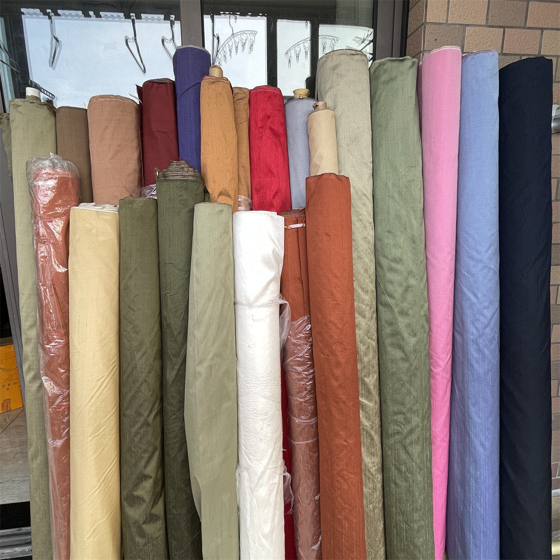丝涤混纺服装手工国风宫结竹节图片