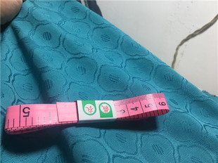 春夏季进口时装棉麻布料孔雀蓝绿色休闲小西装连衣裙子面料透气