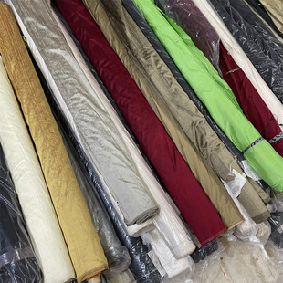 复古桑蚕丝老双宫真丝面料咖啡奶黄黑色竹节泰丝设计师挺阔绸布料