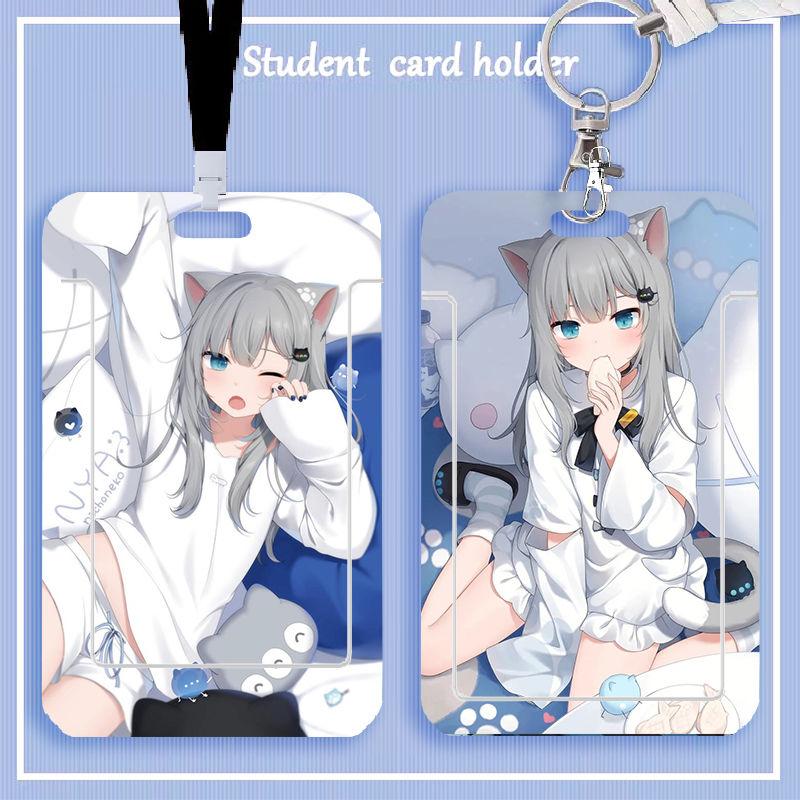 猫雨二次元学生滑盖卡套饭卡公交卡身份证件保护套门禁校园卡女