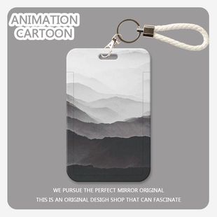 冷淡风山景学生食堂饭卡胸牌卡套校园卡公交羊城通地铁门禁工作证