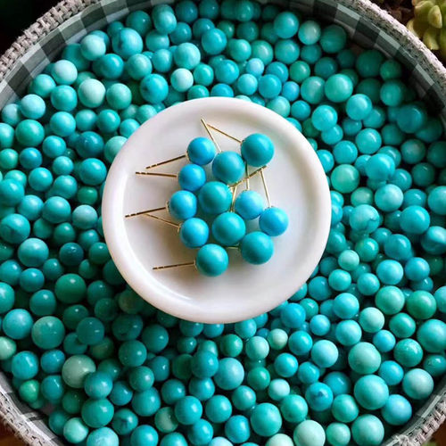 天然原矿正品绿松石18K金耳钉