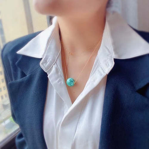 天然原矿正品高瓷绿松石吊坠