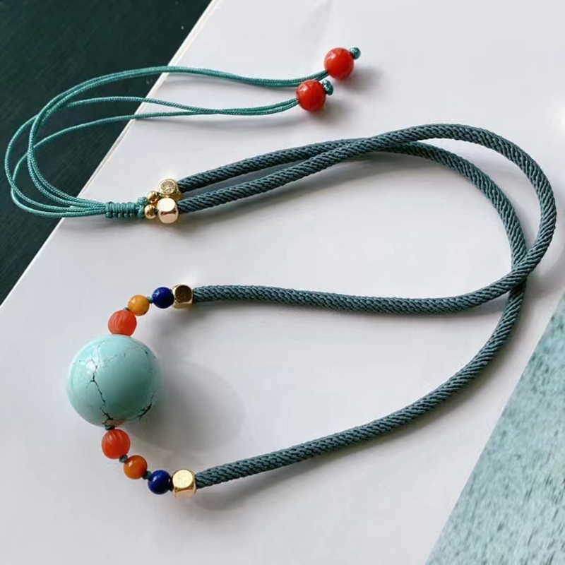 高端原创天然原矿绿松石转运珠