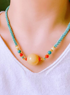 天然原矿正品高级蜜蜡项链