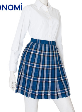conomi日系学院风A字百褶裙半身裙少女正版1109JK格子制服裙女