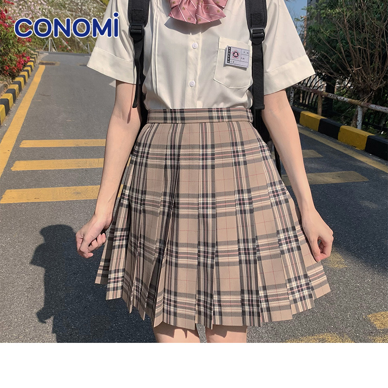 jk日系学院风格子羊毛百褶半身裙