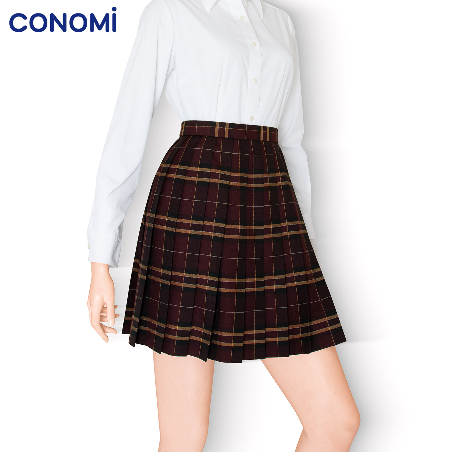 conomi美拉德格子百褶裙A字裙软妹JK制服正版羊毛1106半身裙女秋