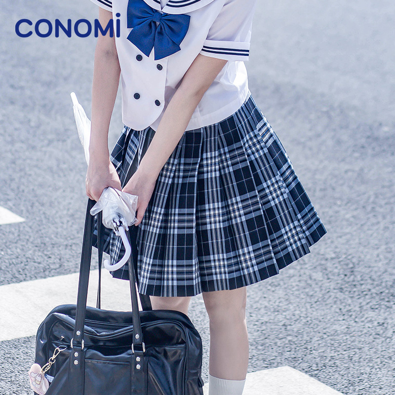 日系学院格子裙jk制服百褶裙显瘦