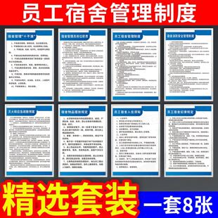 员工宿舍管理制度灭火和应急疏散预案新版消防安全规章制度管理员岗位职责卫生管理制度寝室规定入住须知标牌