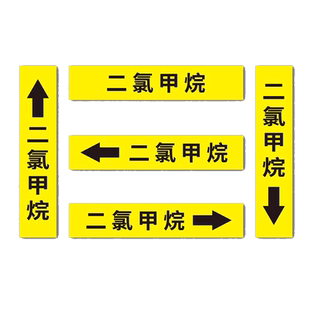 液化石油气管道标识贴 化工厂煤气管聚合气管道名称介质流向箭头色环标签贴指示标示反光膜贴纸提示警示标志
