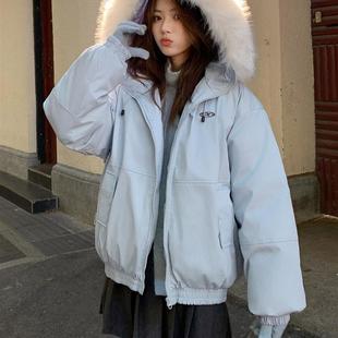 羽绒棉服女款2025新款冬季学生棉袄小个子宽松加厚工装派克服棉衣