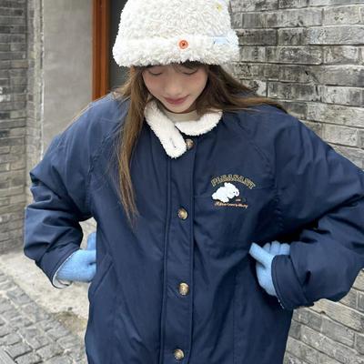 棉衣女款2025新款冬季加厚羊羔毛立领小个子棉袄超好看夹棉厚外套