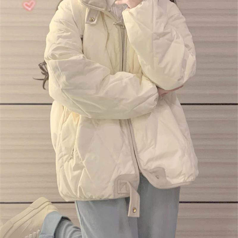 菱格羽绒服女冬季小个子洋气轻薄小棉袄棉服超好看夹棉防寒厚外套