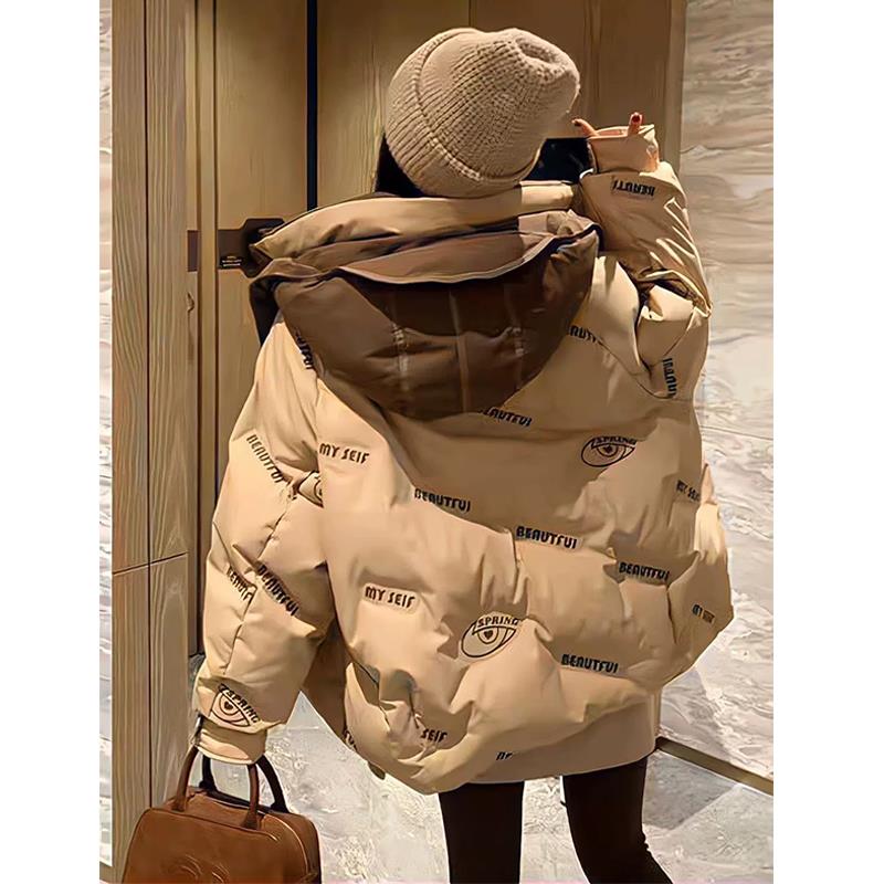 棉服女款2025冬季新款宽松休闲短款面包服连帽小个子加厚棉衣棉袄