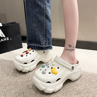 厚底洞洞鞋女款增高时装凉鞋2023新款爆款沙滩松糕拖鞋女夏季外穿
