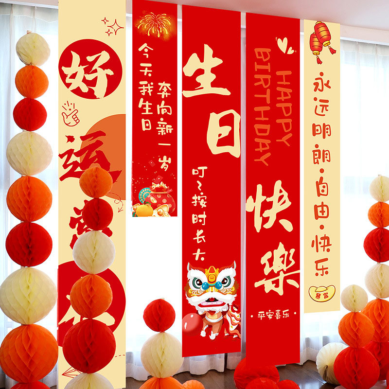 生日派对条幅背景墙布置