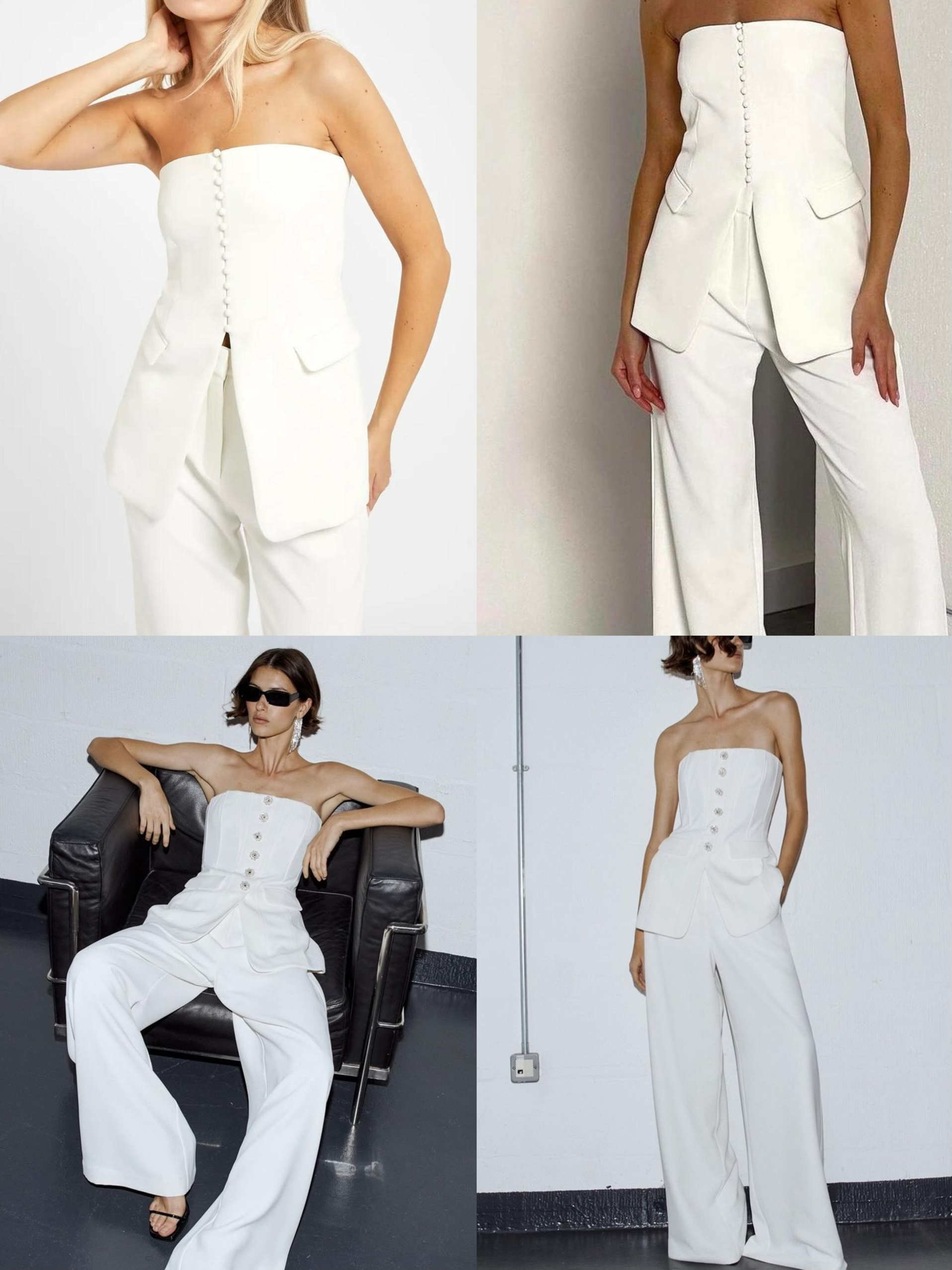 Original Export Order from Europe and America, Sexy Hot Girl Style Tube Top and Wide-Leg Pants Set