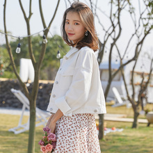 宽松韩版 刺绣上衣休闲短款 小夹克 2019春秋新款 白色牛仔外套女薄款
