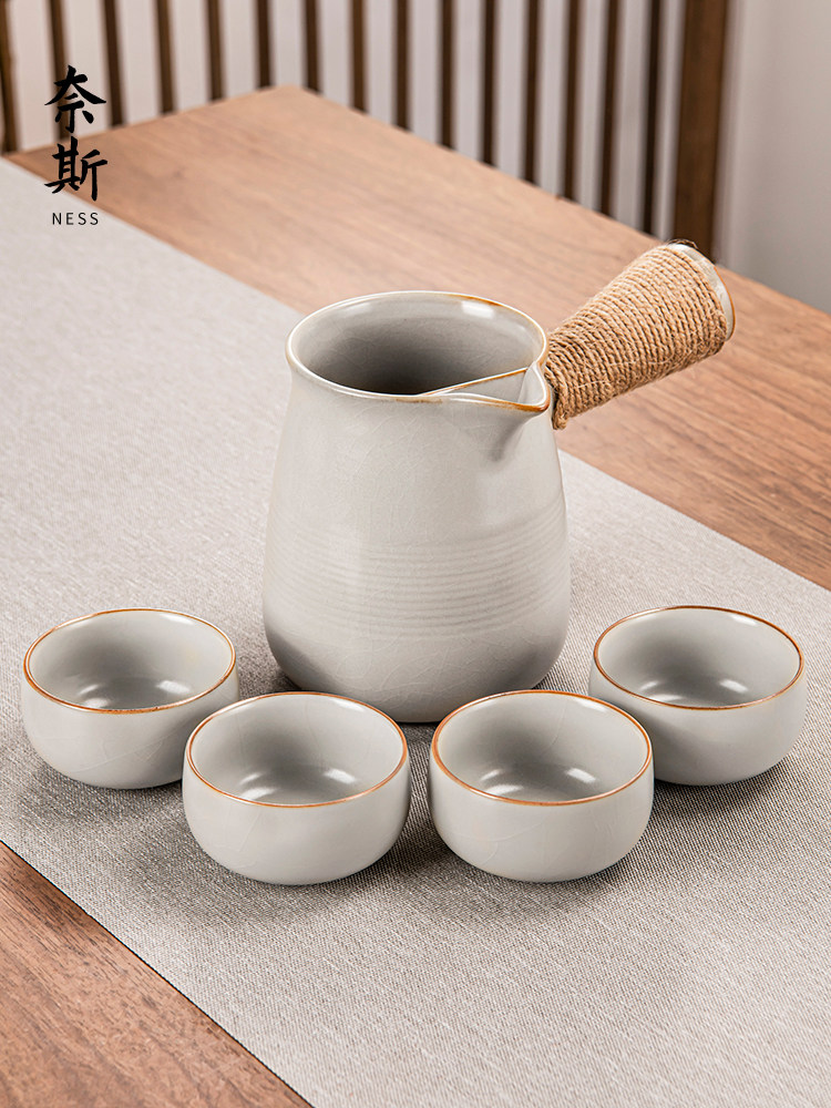 2025新款高端围炉煮茶壶汝窑茶具套装家用陶瓷功夫茶杯子烤奶茶罐