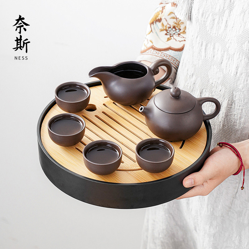 紫砂茶具套组家用2025新款全套中式办公室简易小型功夫泡茶壶茶杯