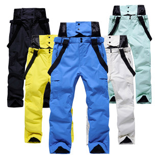 awka滑雪裤男女户外防风防水保暖加厚大码单双板背带脚滑雪裤显瘦